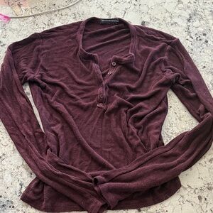 Brandy Melville Maroon Button Down Shirt